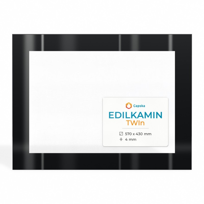 Edilkamin TWIN Glass - Rectangular Screen-printed Panel