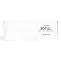 Vitre rectangle Jotul F371/373/375/379 pour poêle à bois - 365 x 130 mm