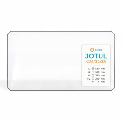 Jotul C31/32/33 Glas - 4 geschnittene Ecken Kaminglas für Kaminofen