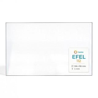 Vetro Efel 112 - Vetro Rettangolo per inserto per caminetto