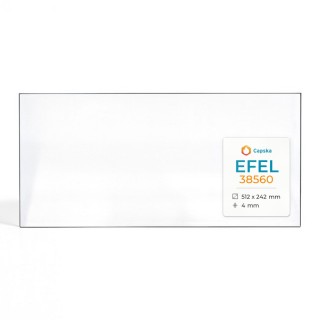 Vetro Efel 38560 - Vetro Rettangolo per inserto caminetto