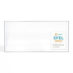 Vetro Efel 38560 - Vetro Rettangolo per inserto per caminetto