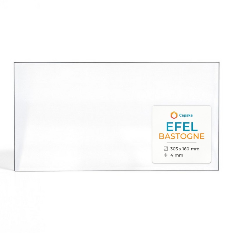 Efel BASTOGNE Glas - Rechteck Kaminglas für Kaminofen