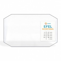 Vitre Efel MONTANA - Verre 4 angles coupés pour poêle à bois