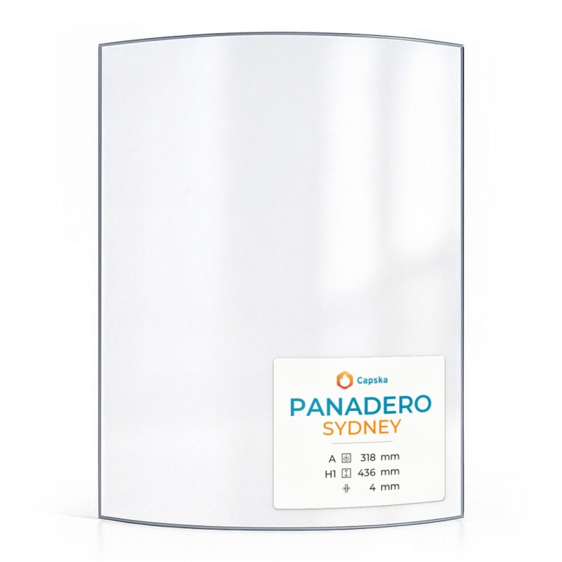Panadero SYDNEY Glas für Kaminofen - gebogenes Kaminglas
