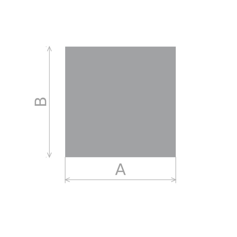 Schema delle dimensioni - Piastra Protettiva Grande in Vetro Quadrata 110x110 cm