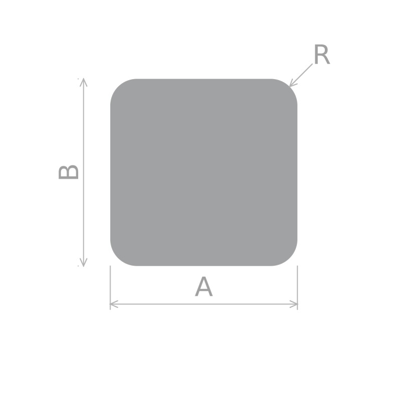 Dimension diagram - Felina Protective Floor Plate 750x750 mm for stoves