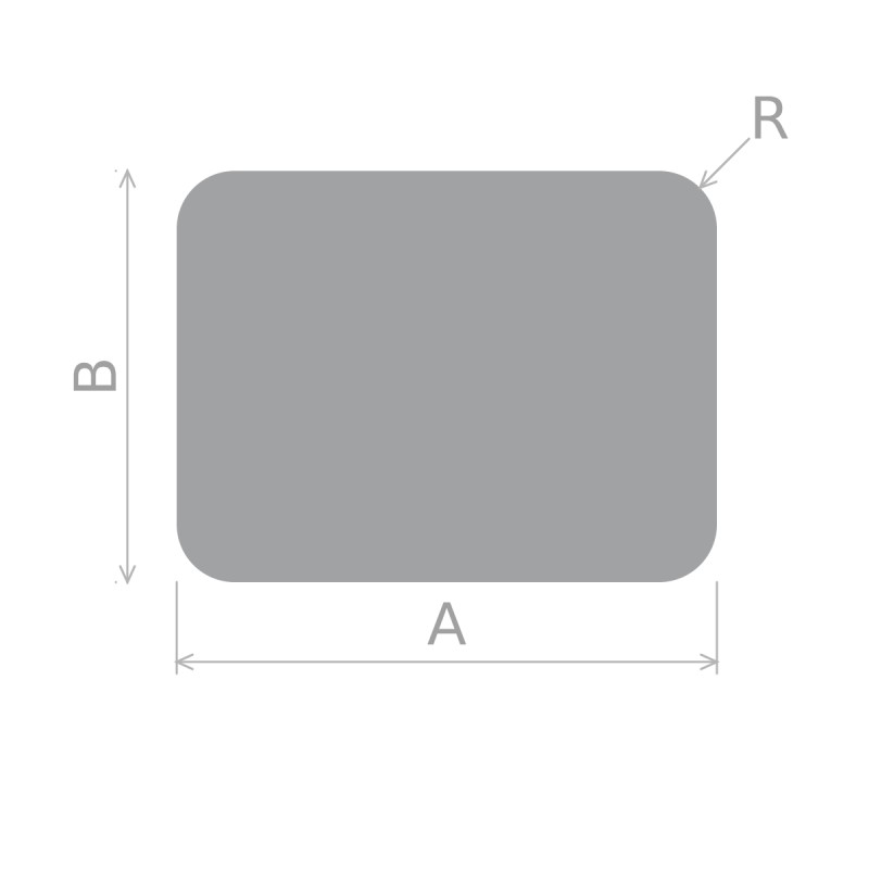 Schema delle dimensioni - Piastra rettangolare da pavimento 100 x 75 cm - Acciaio grigio