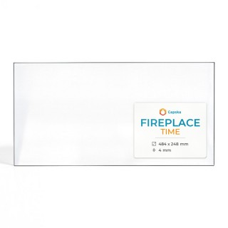 Fireplace TIME Glass - Rectangular Panel for Wood Burning Stove