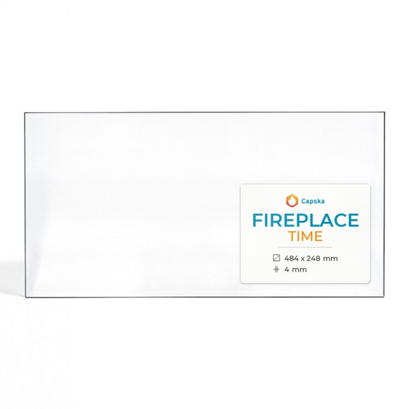Kaminglas FIREPLACE TIME - Rechteckiges Ofenglas