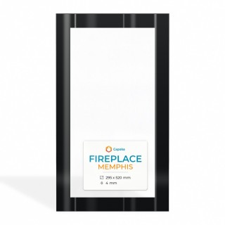 Kaminglas Fireplace MEMPHIS Glas - Rechteck Siebdruck