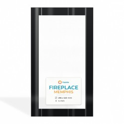 Fireplace MEMPHIS Glass - Rectangular Screen-printed glass panel for wood burning stove