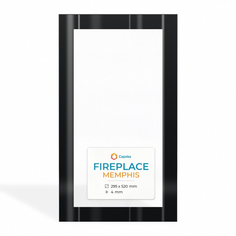 Fireplace MEMPHIS Glass - Rectangular Screen-printed Panel
