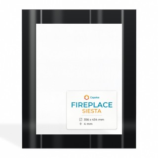 Fireplace SIESTA Glass - Rectangular Screen-printed Panel