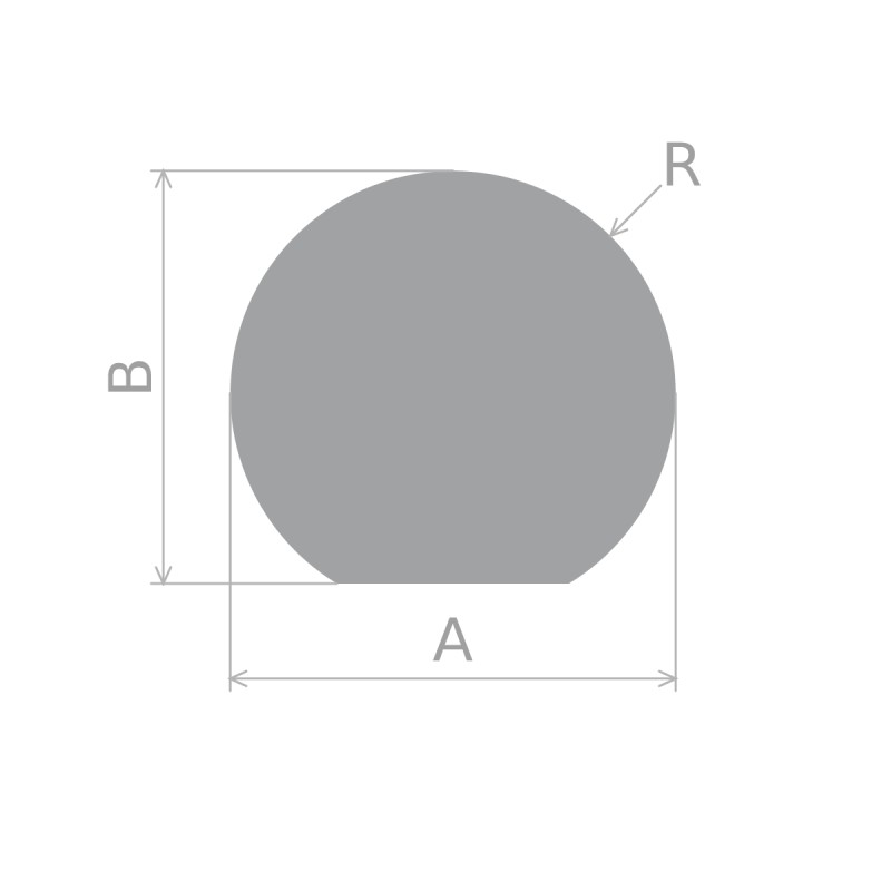 Maßzeichnung - Rundschnitt-Bodenplatte Ø1100X950 Mm - Grauer Stahl
