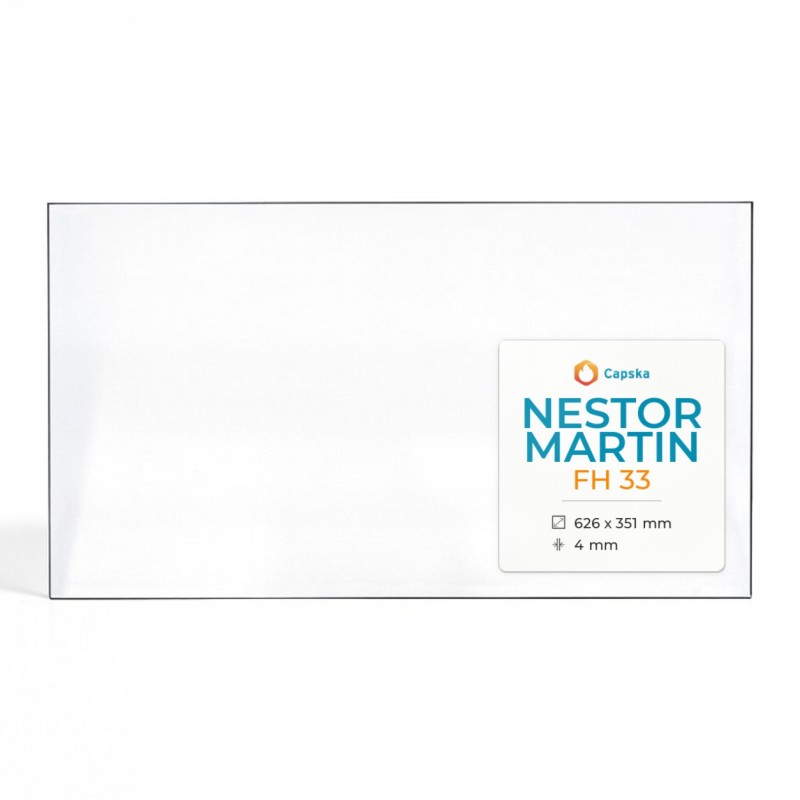 Vitre Nestor Martin FH 33 - Verre Rectangle pour poêle à bois