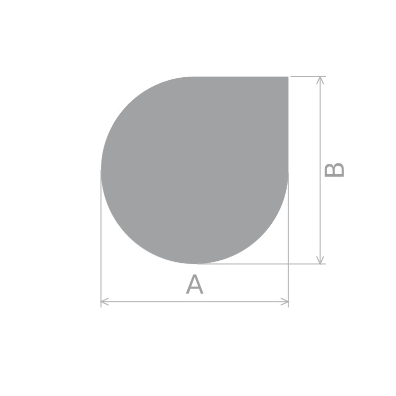 Schema delle dimensioni - Piastra per pavimento Water Drop Ø1100 L550Xp1330 mm Vetro