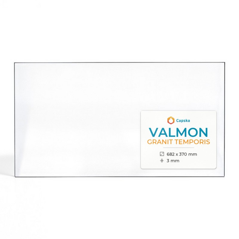 Valmon GRANIT TEMPORIS Glas - Rechteck Aussen Kaminglas für Kaminofen