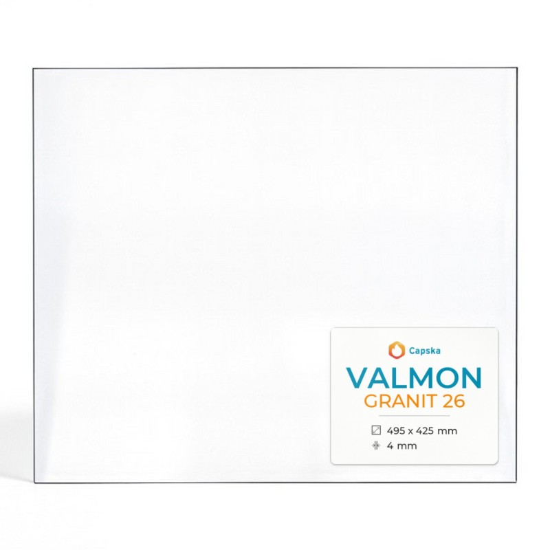 Valmon GRANIT 26 Glas - Rechteck Seitlich Kaminglas für Kaminofen