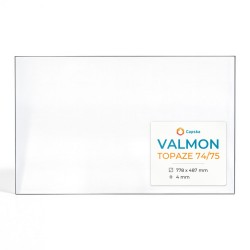 Valmon TOPAZE 74/75 Glas - Rechteck Kaminglas für Kaminofen
