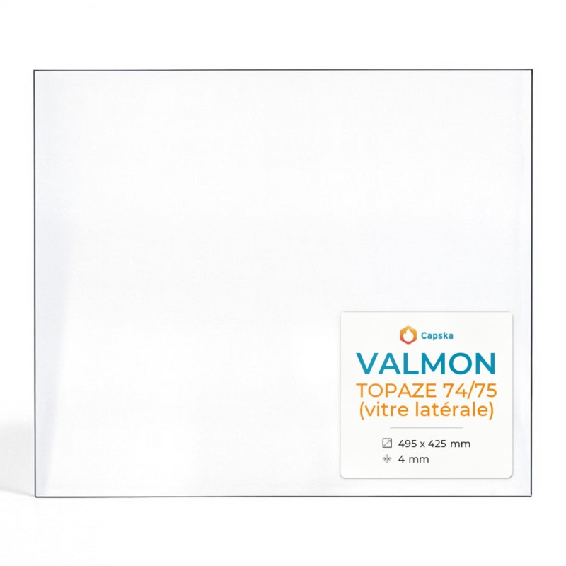 Vitre Valmon TOPAZE 74/75 - Verre Rectangle Latéral pour insert