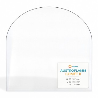 Austroflamm COMET II Glas (ohne Siebdruck) - Rechteck Kaminglas für Kaminofen