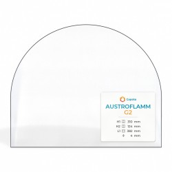 Austroflamm G2 Glass - Arched rectangle glass panel for wood burning stove