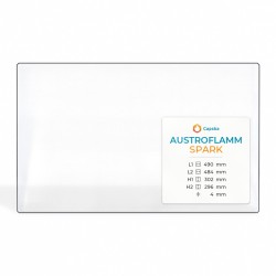 Austroflamm SPARK Glas - 4 geschnittene Ecken Kaminglas für Kaminofen