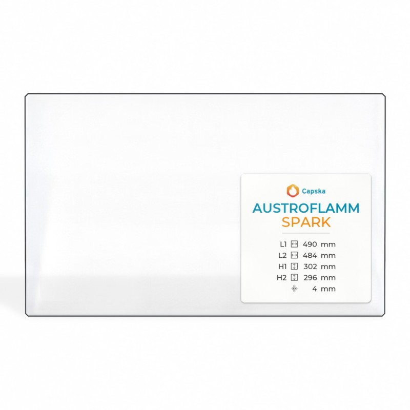 Vitre Austroflamm SPARK - Verre 4 angles coupés