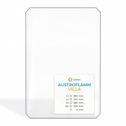 Austroflamm VILLA Glass - 4 cut corners glass panel for wood burning stove