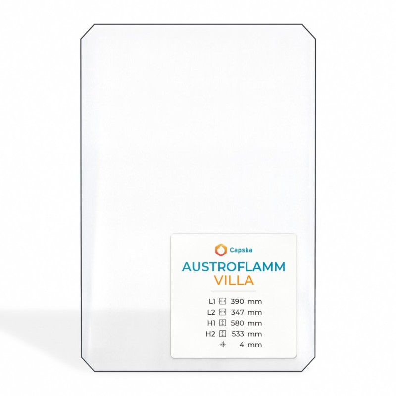 Austroflamm VILLA Glas - Rechteck Kaminglas für Kaminofen