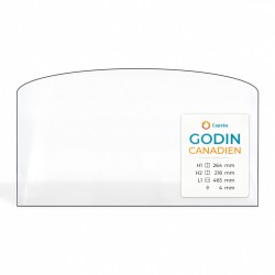 Godin CANADIEN Glass - Arched rectangle glass panel for wood burning stove