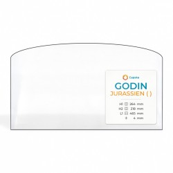 Vitre Godin JURASSIEN - Verre Rectangle cintré pour poêle à bois