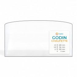 Godin CHAUFETTE Glass - Arched rectangle glass panel for wood burning stove