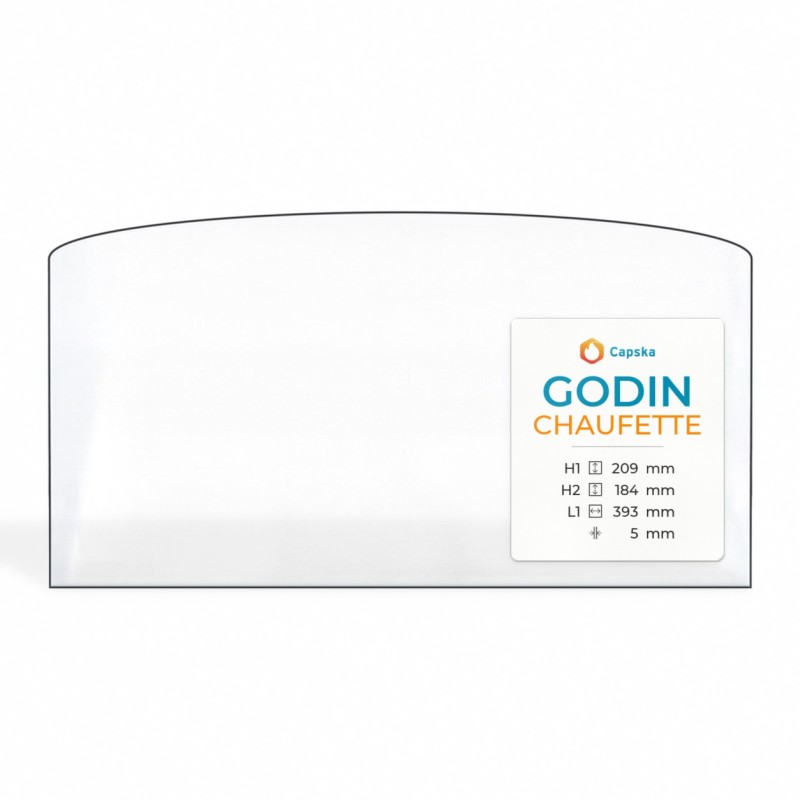 Godin CHAUFETTE Glass Panel - Arched Rectangle for Wood Burning Stove