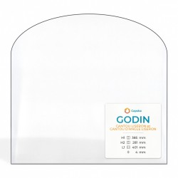 Vitre Godin CANTOU LISERON ET CANTOU D'ANGLE LISERON - Verre Rectangle cintré pour insert