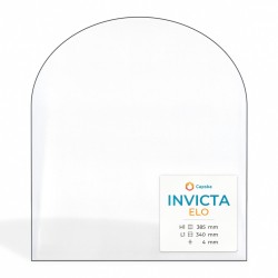 Invicta ELO M Glas - Rechteck mit abgerundeter Oberseite Kaminglas für Kaminofen