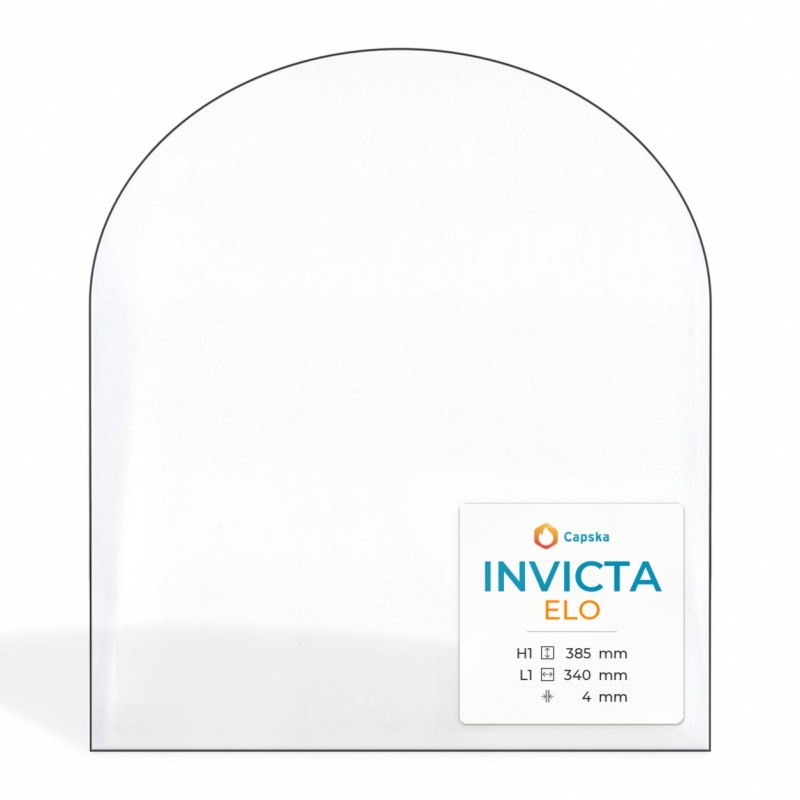 Vitre Invicta ELO M - Verre Rectangle cintré pour poêle à bois