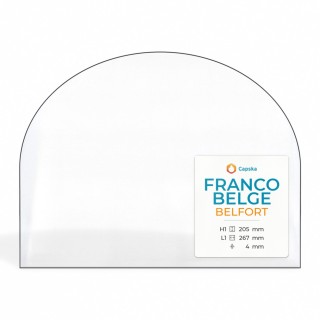 Franco Belge BELFORT Glas für Kaminofen - Rechteck mit abgerundeter Oberseite