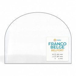 Franco Belge BELFORT Glas - Rechteck mit abgerundeter Oberseite Kaminglas für Kaminofen