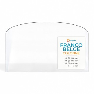 Vitre Franco Belge COLONNE - Verre Rectangle cintré pour poêle à bois