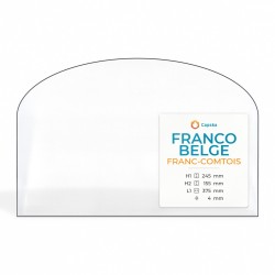 Franco Belge FRANC-COMTOIS Glas - Rechteck mit abgerundeter Oberseite Kaminglas für Kaminofen
