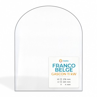 Franco Belge GASCON 11 kW Glas - 1 abgerundete Ecke Linke Seite Kaminglas