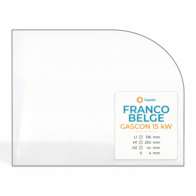Franco Belge Gascon 15 kW Glass Panel - Arched Rectangle
