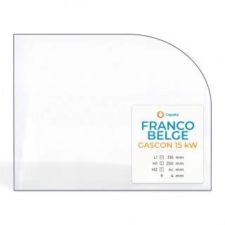 Vetro Franco Belge GASCON 15 KW - Vetro Rettangolo con arco Sinistro