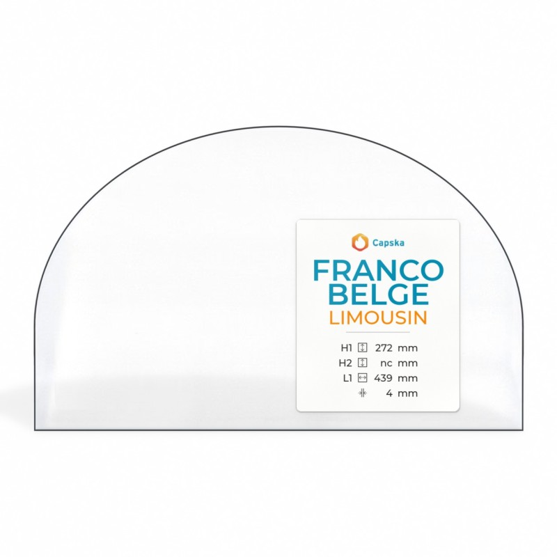 Vitre Franco Belge LIMOUSIN - Verre Rectangle cintré pour poêle à bois