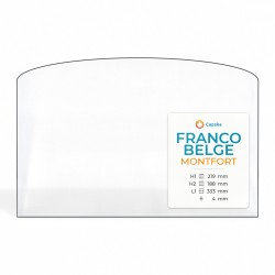 Franco Belge MONTFORT Glass - Arched rectangle glass panel for wood burning stove