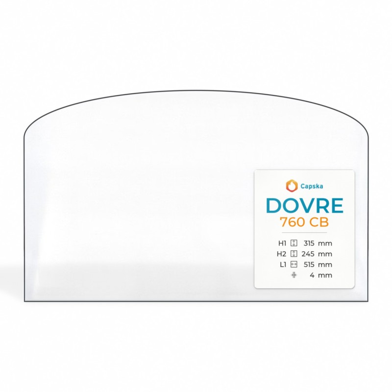 Dovre 760 CB Glass - Arched Rectangle Panel for Wood Burning Stove