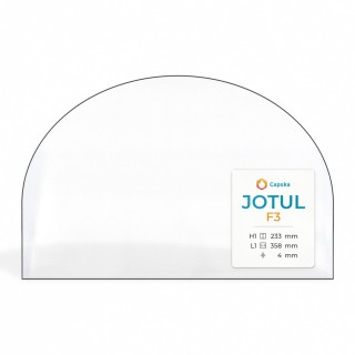 Jotul F3 Glas - Rechteck mit abgerundeter Oberseite Kaminglas