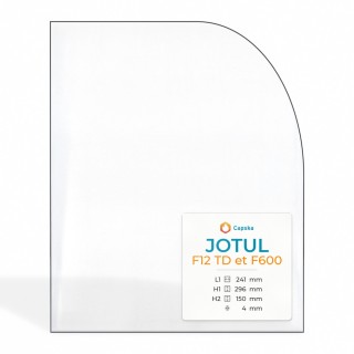 Jotul F12 TD ET F600 Glas - 1 abgerundete Ecke Rechte Seite